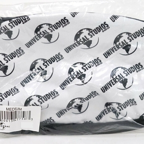 Universal Studios Black White Globe Face Mask - Picture 1 of 1